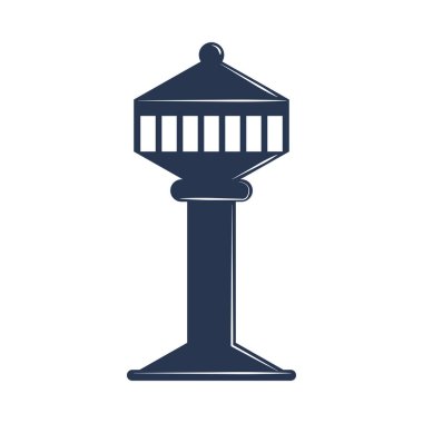 Havaalanı kontrol kulesi simgesi izole edildi