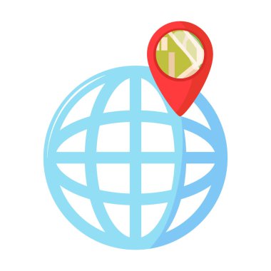 global Sen buradasın işaretçi simgesi izole