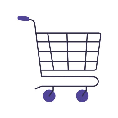 Alışveriş arabası simgesi izole edilmiş tasarım