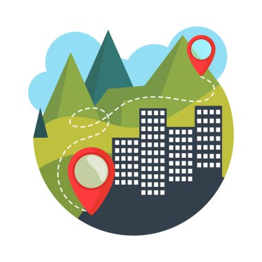 şehir simgesinde izole edilmiş bir işaretçisin.