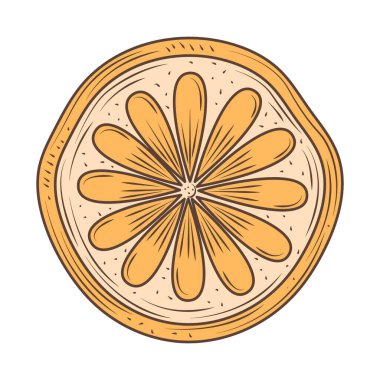 Yarı turuncu simge izole edilmiş daire