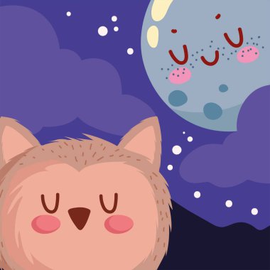 Sevimli baykuş ve gece ayı