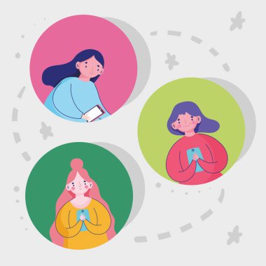 insanları ve akıllı telefon vektör biçimini ayarla