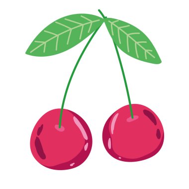 cherry fruit icon white background