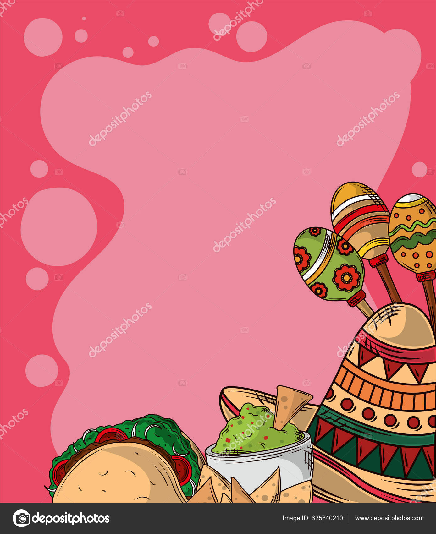 Mexican Food Hat Maracas Stock Vector by ©stockgiu 635840210