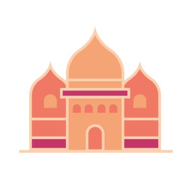 arabic mosque building icon white background