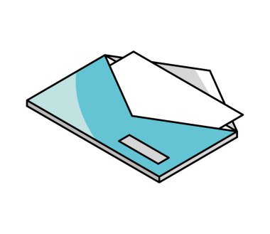 isometric email marketing icon white background