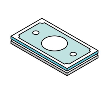 isometric money icon white background