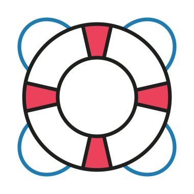 lifebuoy nautical icon white background