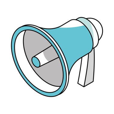 isometric megaphone icon white background