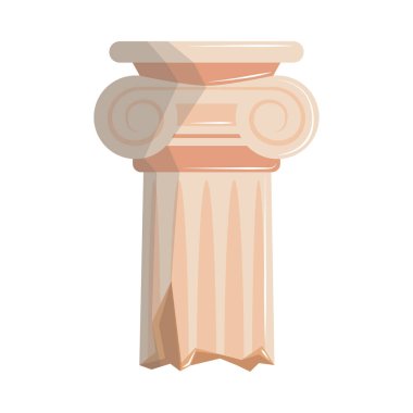 ancient column greek culture icon white background