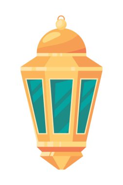 arabic gold lamp icon white background