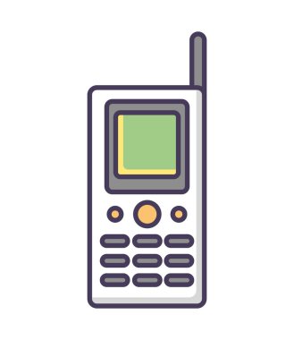 cellphone 90s pop art icon isolated