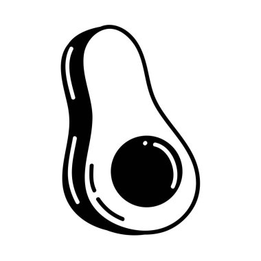 avocado food doodle icon isolated