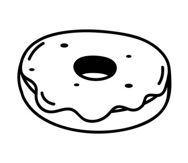 donut food doodle icon isolated