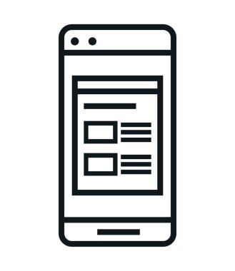 smartphone blogging design icon line style