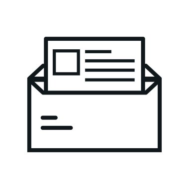 email icon line style white background