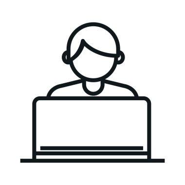 blogger at workplace icon line style