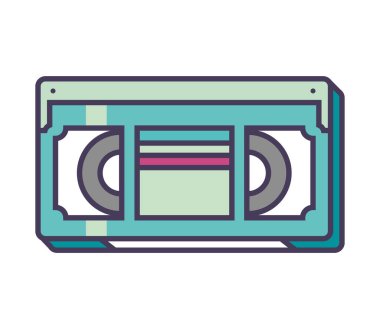 video cassette 90s pop art icon isolated