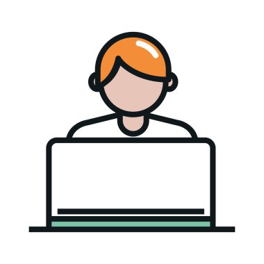 blogger at workplace icon isolated