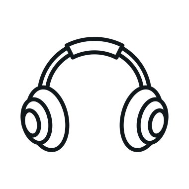 headphones icon line style white background