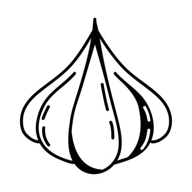 garlic food doodle icon isolated