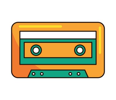 cassette retro and nostalgic icon isolated