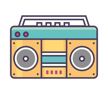 radio 90s pop art icon isolated