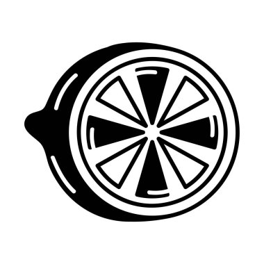lemon food doodle icon isolated