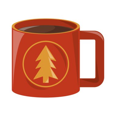 coffee cup camping icon white background