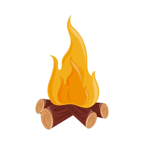 Capmfire Camping Icon White Background — Image vectorielle