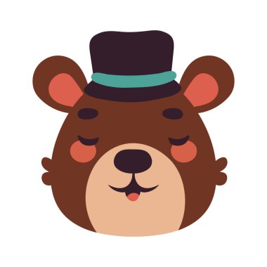 bear with hat icon isolated design
