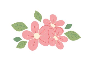 flowers and leaf season spring icon isolated
