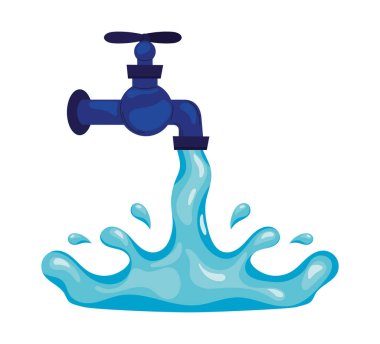 flowing water faucet icon isolated style
