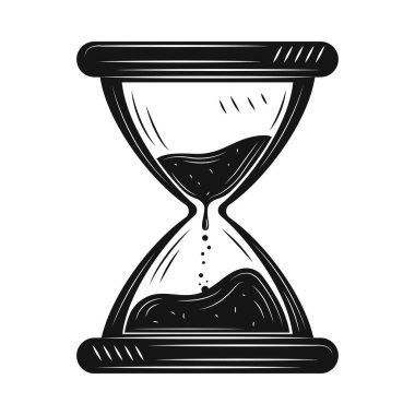 hourglass colorless esoteric icon isolated