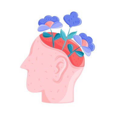 mental health, positive mind icon isolated