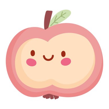 cute apple hand drawn icon isolated