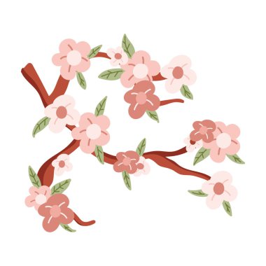 japanese sakura tree icon isolated