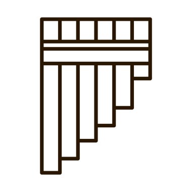 flute musical instrument line icon isolated