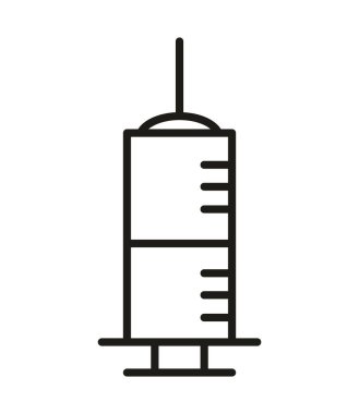 syringe with blood line icon isolated