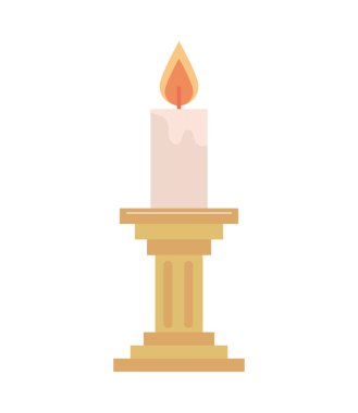burning candle icon isolated white background
