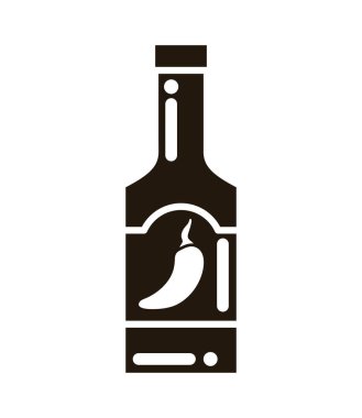 chili sauce bottle icon isolated silhouette