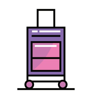 Tekerlek simgesi olan bavul izole