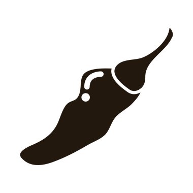 chili pepper icon isolated silhouette