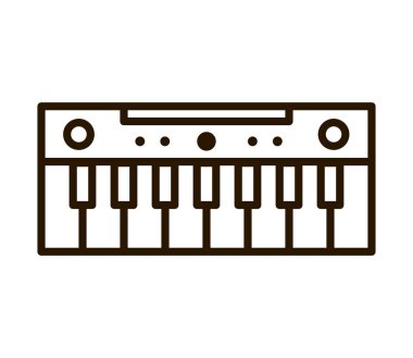 synthesizer musical instrument line icon isolated
