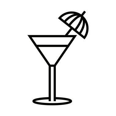 cocktail drink line icon isolated