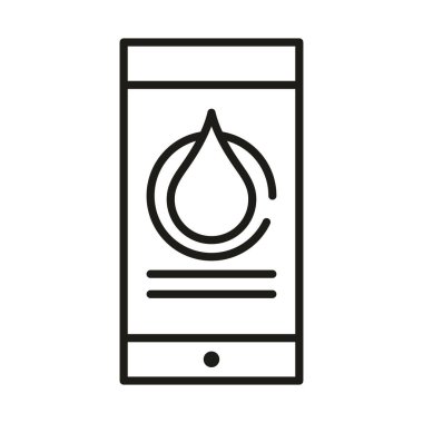 smartphone diabetes app line icon isolated