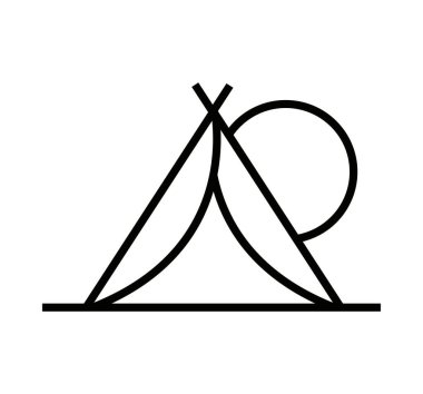 camping tent line icon isolated