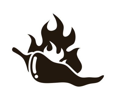 hot chili flame icon isolated silhouette