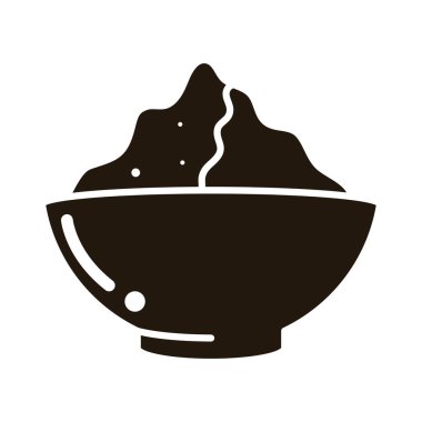 powder in bowl icon isolated silhouette